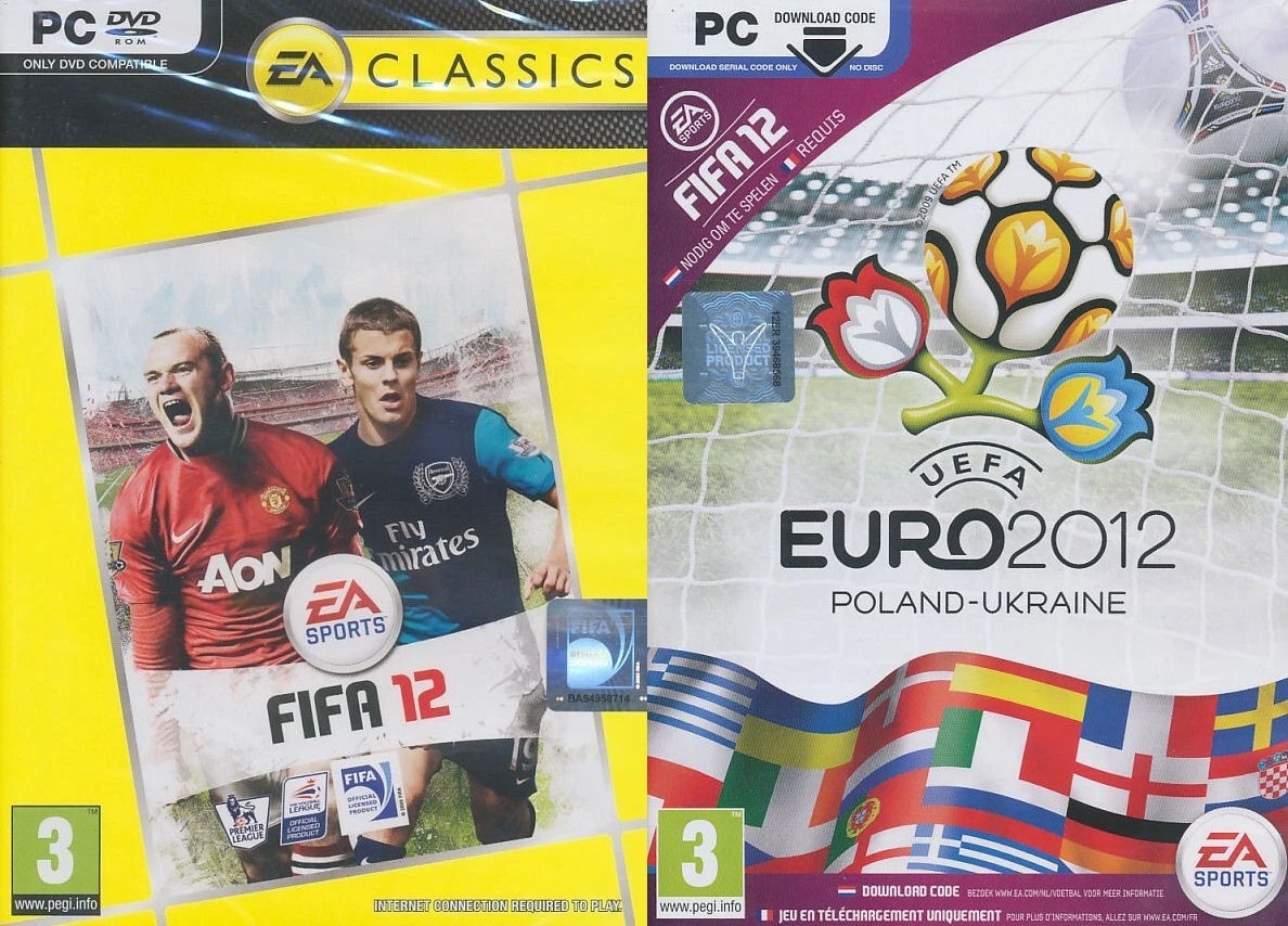 FIFA 12 (Soccer) 2012 and UEFA Euro 2012 Ukraine Poland EA Sports 2x PC Game NEW