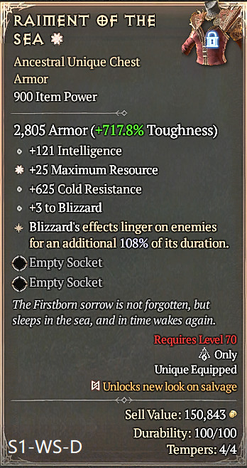 🔥 Diablo 4 Season 14 🔥Raiment of the Sea 1GA/ 4GA