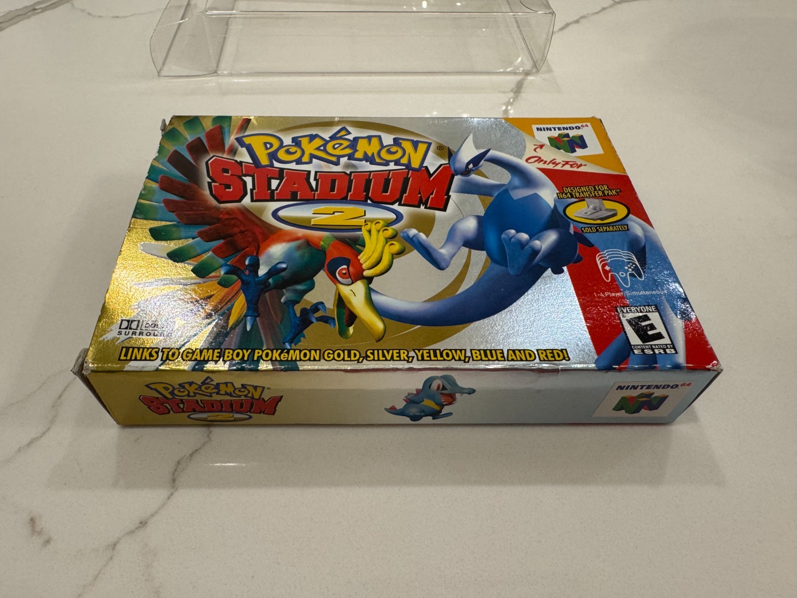 Pokemon Stadium 2 Box & Manual – very good condition with protective covers