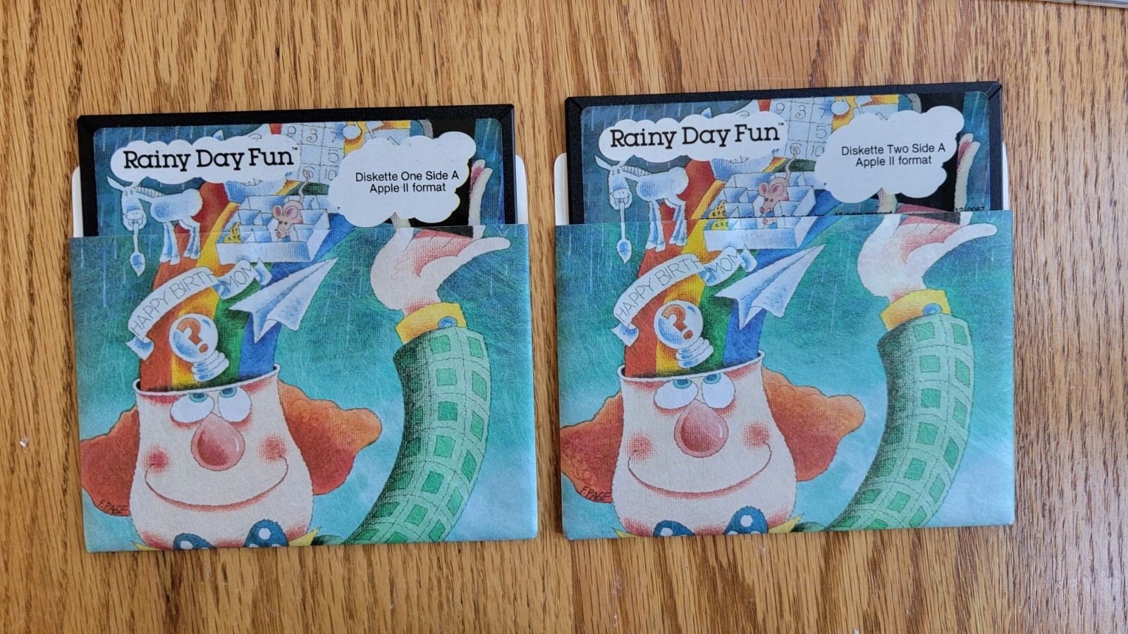 1985 Rainy Day Fun Thorn Computer Clubhouse Series Apple II 5 1/4″ Disks