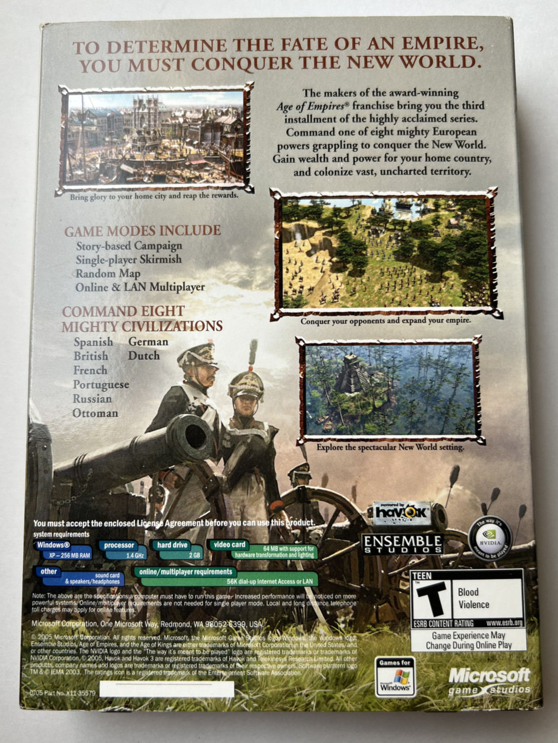 Age of Empires 3 III PC Game Complete with/Manual, Inserts, Nice and Clean
