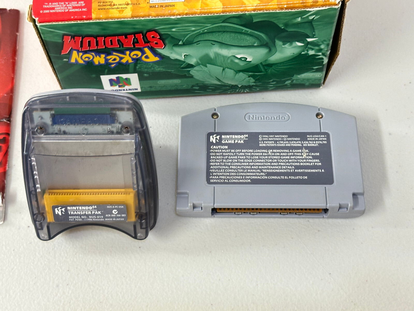 Pokemon Stadium (Nintendo 64 N64) Complete w/Transfer Pak Authentic