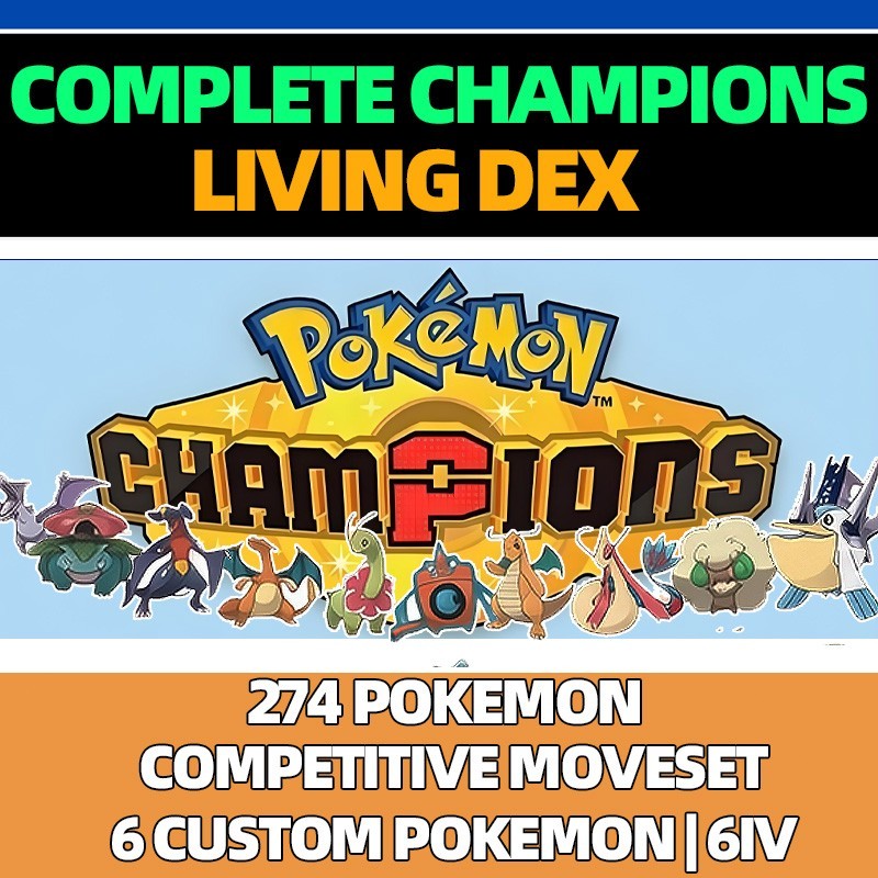 Pokémon HOME Champions Bundle competitive Shiny 6IV 6 Custom +250 Pokémon