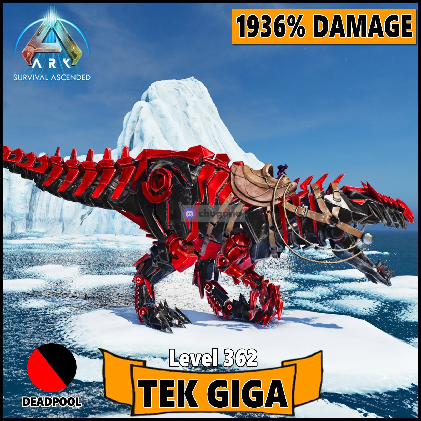 Ark Survival Ascended PC/PS5/XBOX PVE TOP STAT Tek Giga 1936% Damage Level 362 ⚡