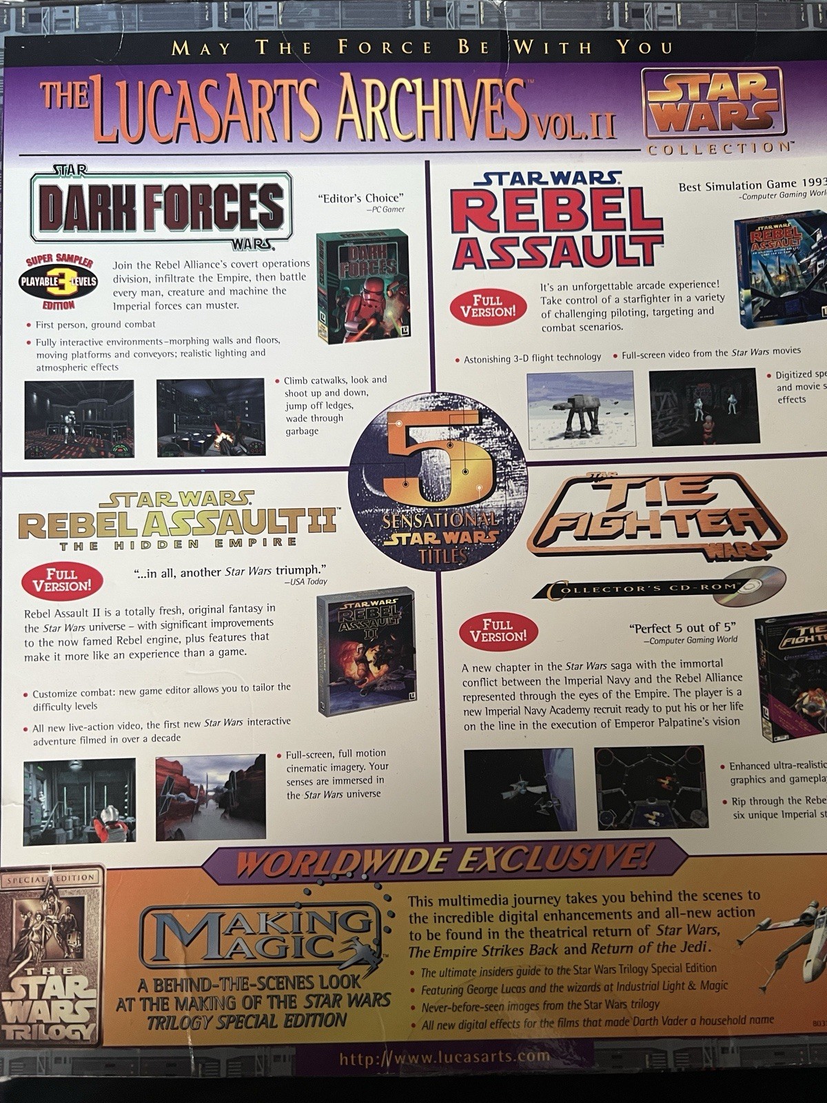 STAR WARS: The LucasArts Archives Vol. II Collection CIB (PC, 1996)