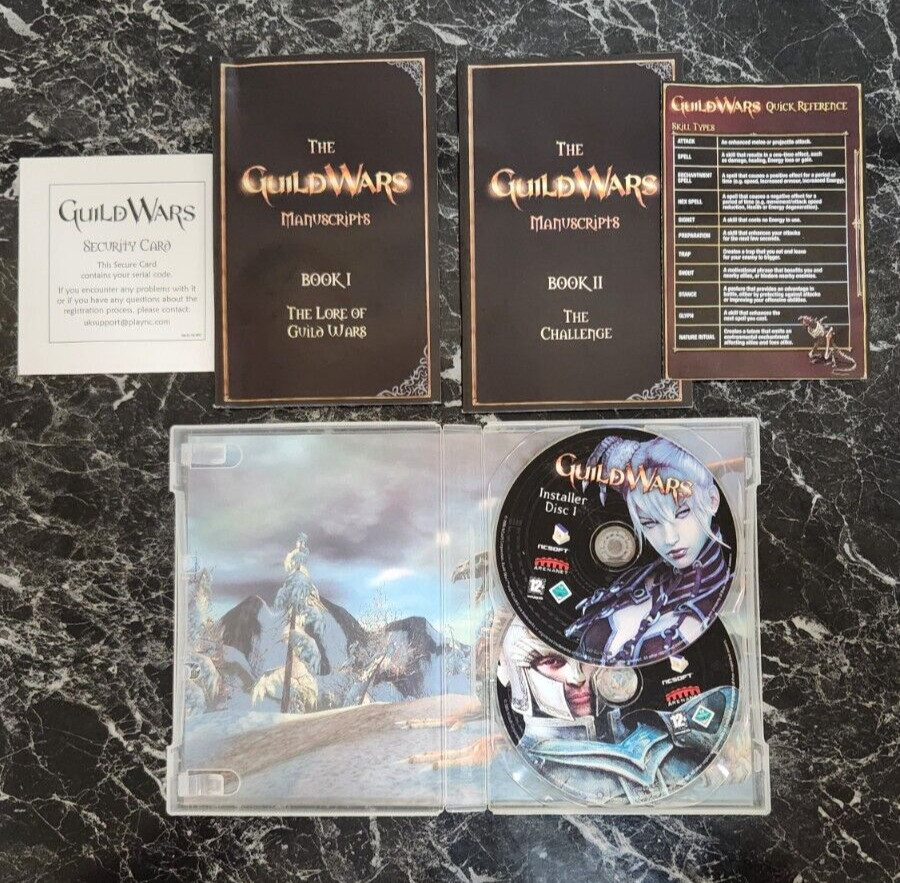 Vintage PC RPG Games Guild Wars & Factions CD Rom Role Playing Game 2006-07 VGC
