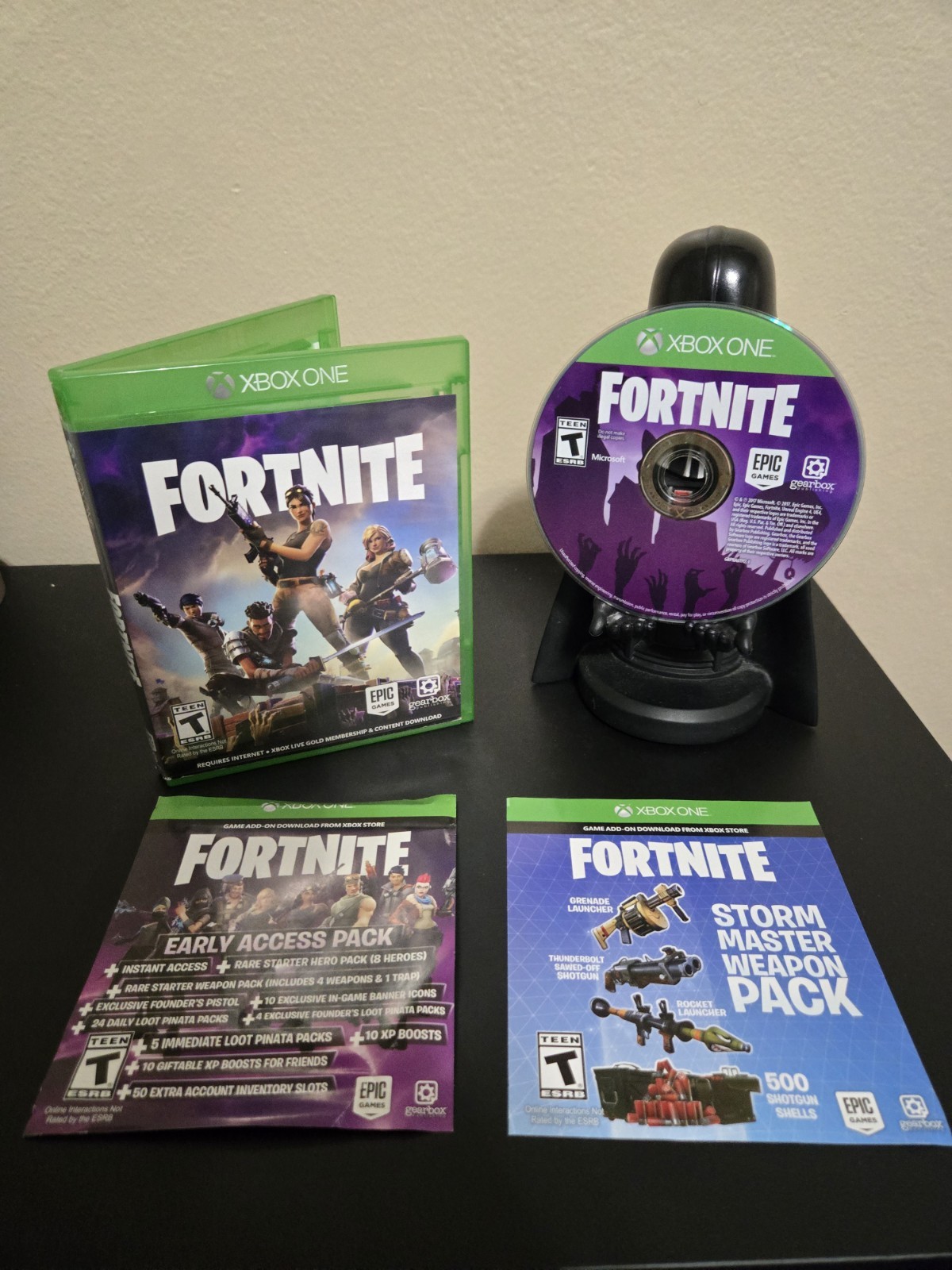 Fortnite (Xbox One, 2017) Video Game + Inserts (No Codes) Purple Case! Tested