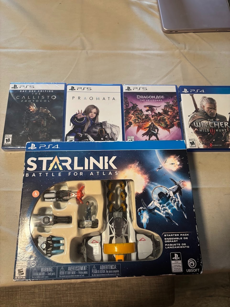PS5 Game Lot Pragmata, Callisto Protocol Dragon Age Veilguard + Witcher 3 PS4