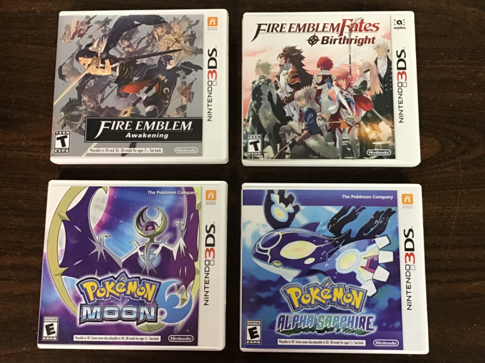 Nintendo 3DS FIRE EMBLEM Awakening Birthright POKEMON Moon Alpha Sap LOT NO GAME