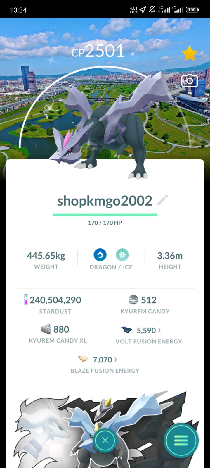 Pokémon Shiny Kyurem Background Taiwan