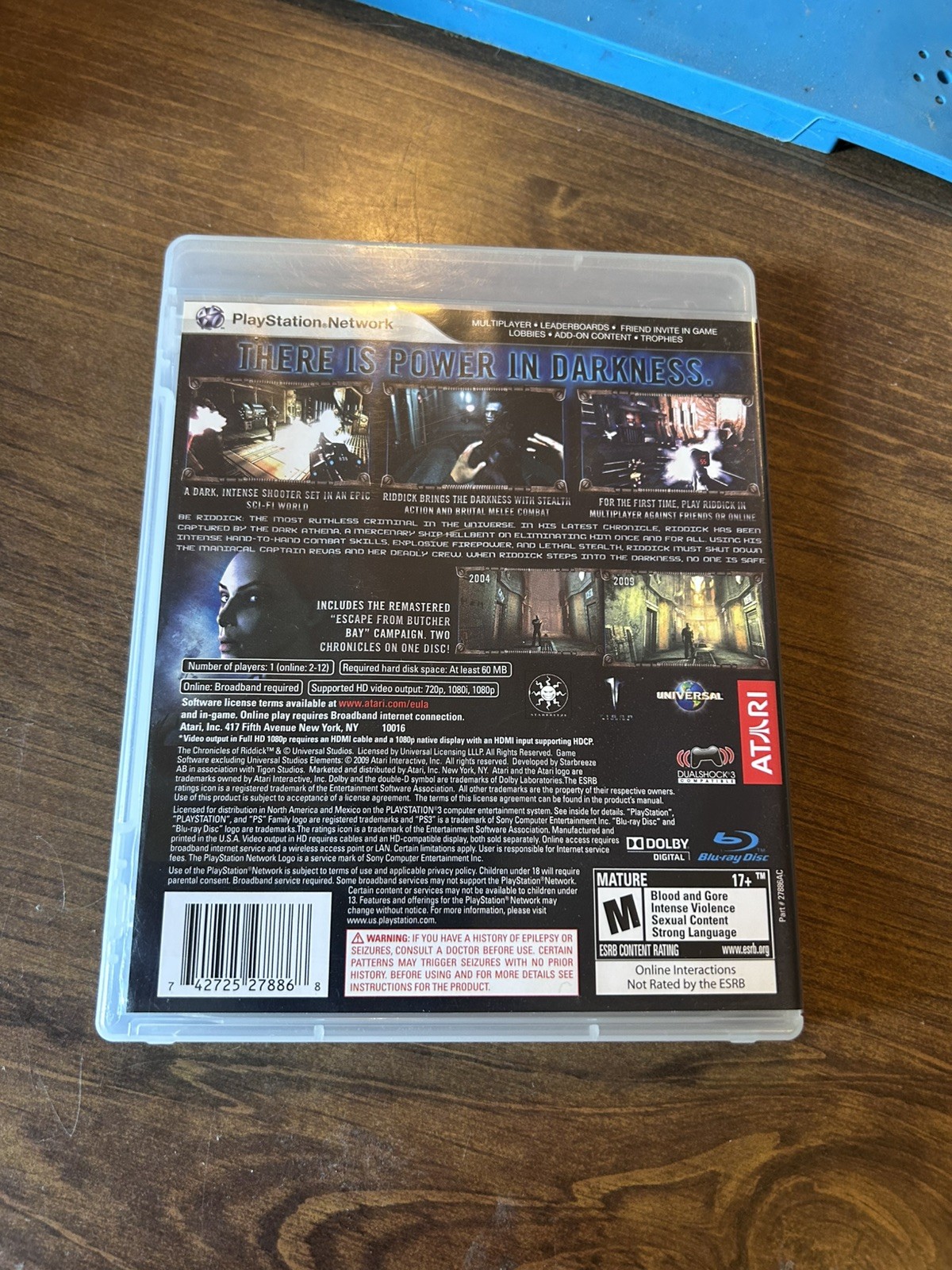Chronicles of Riddick: Assault on Dark Athena (Playstation 3, 2009) CiB Tested