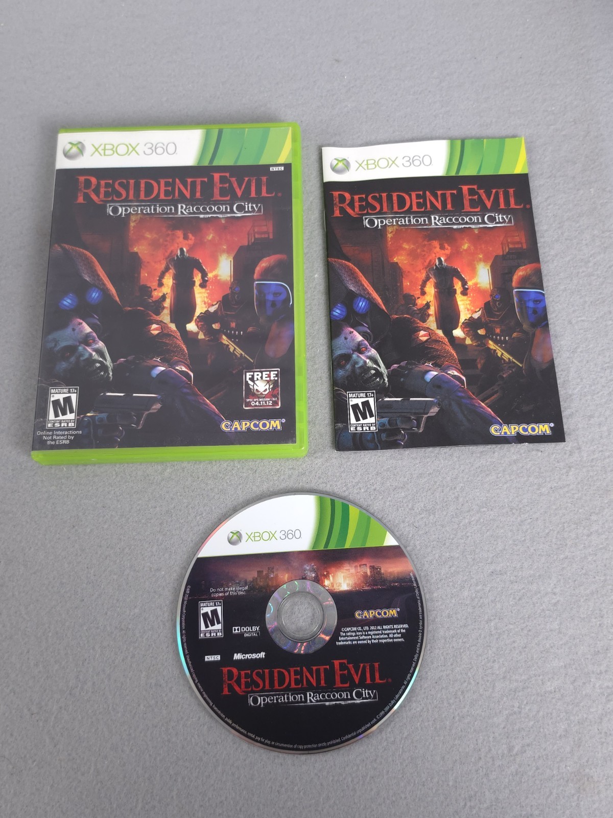 Resident Evil: Operation Raccoon City (Microsoft Xbox 360, 2012) GOOD CONDITION!