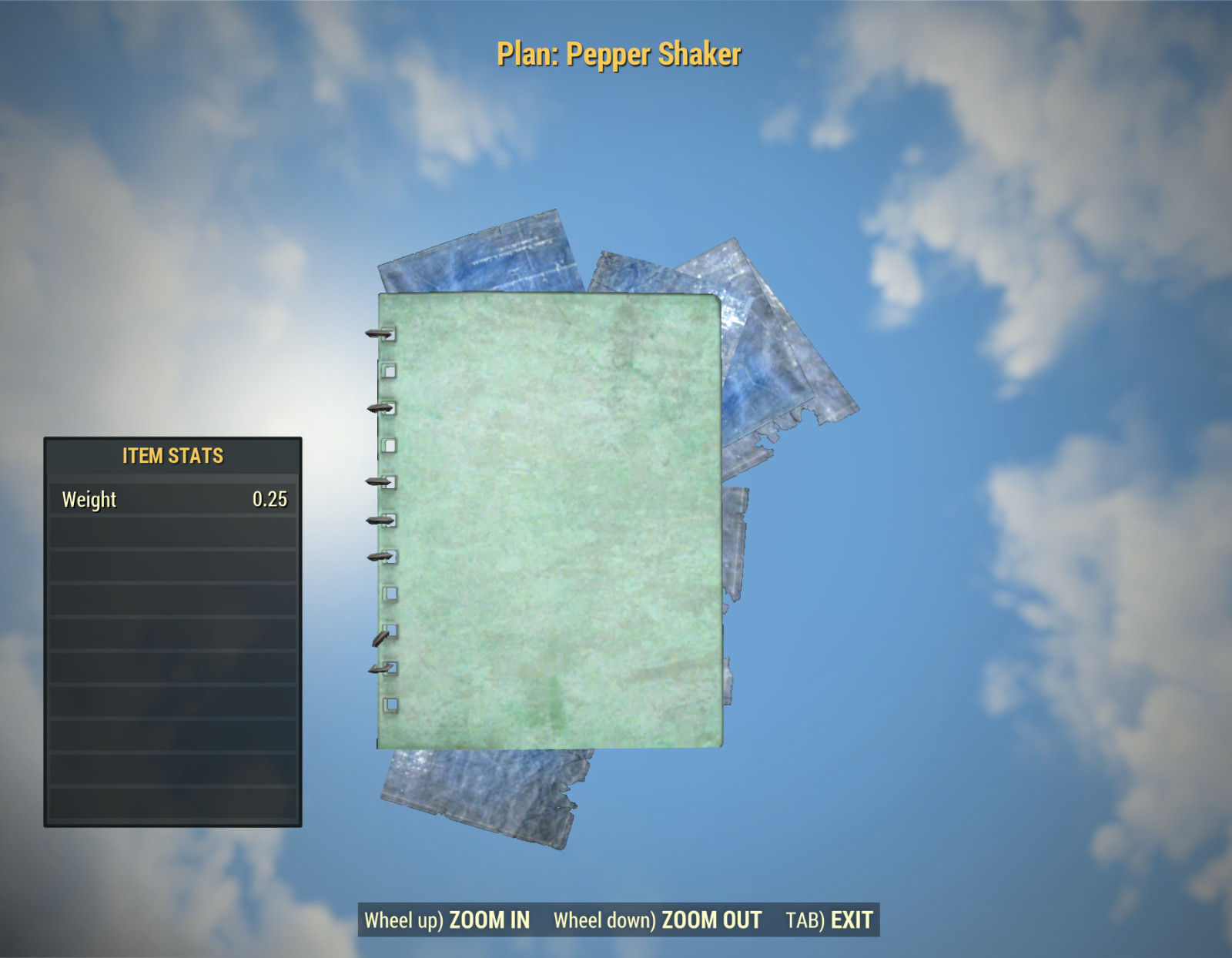 FALLOUT 76 PC PLAN: PEPPER SHAKER