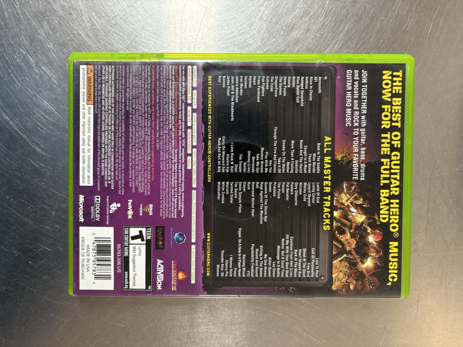Activision Guitar Hero: Smash Hits Microsoft Xbox 360 NTSC-U/C T Manual
