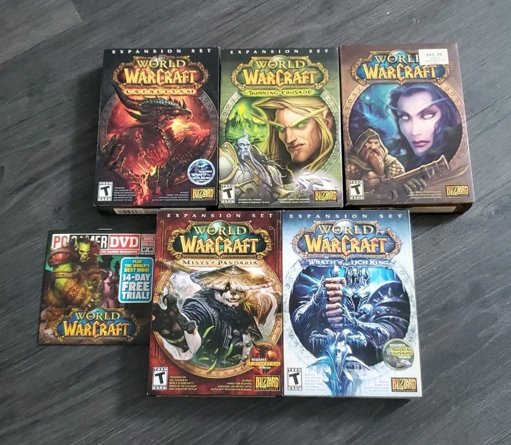 World Of Warcraft PC 5 Games W Expansions Burning Crusade Lich King Cataclysm Et