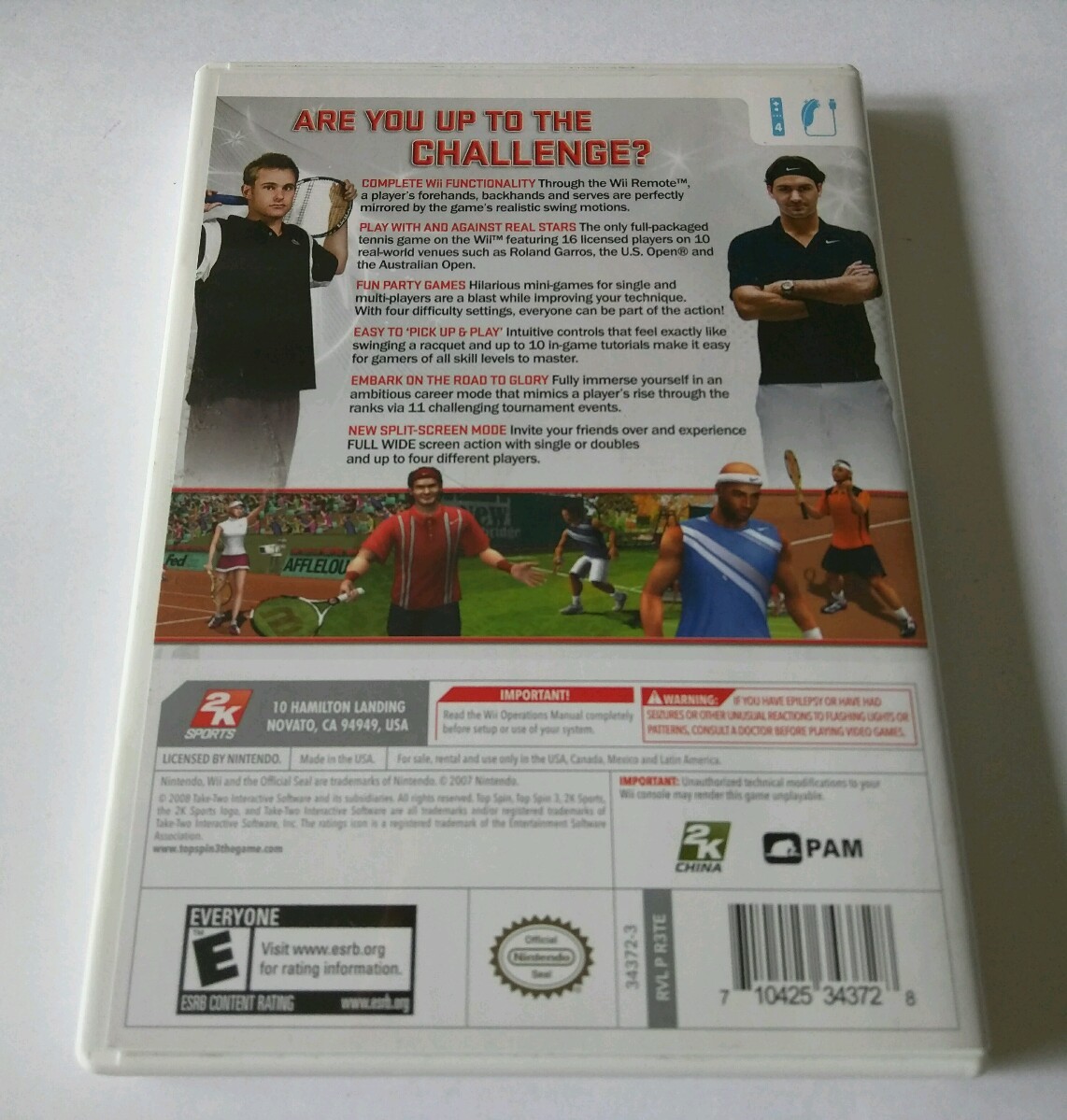 Top Spin 3 (Nintendo Wii, 2008) **COMPLETE** EMBARK ON THE ROAD TO GLORY
