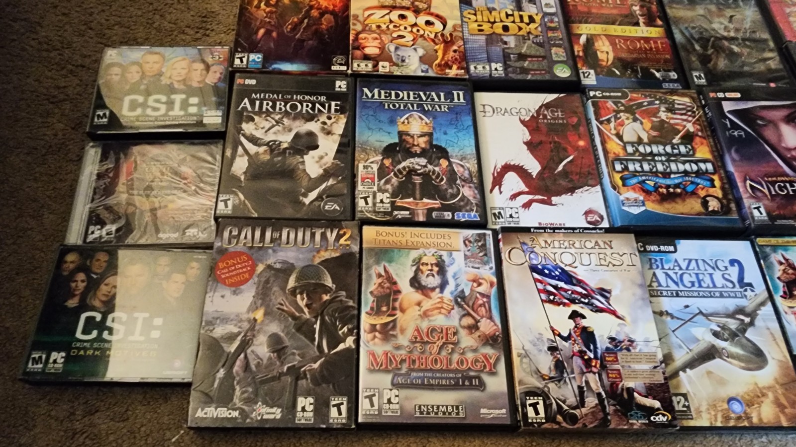 Vintage PC CD ROM Video Games Lot Of 28 Unique Games Shooter, RTS, RPGS