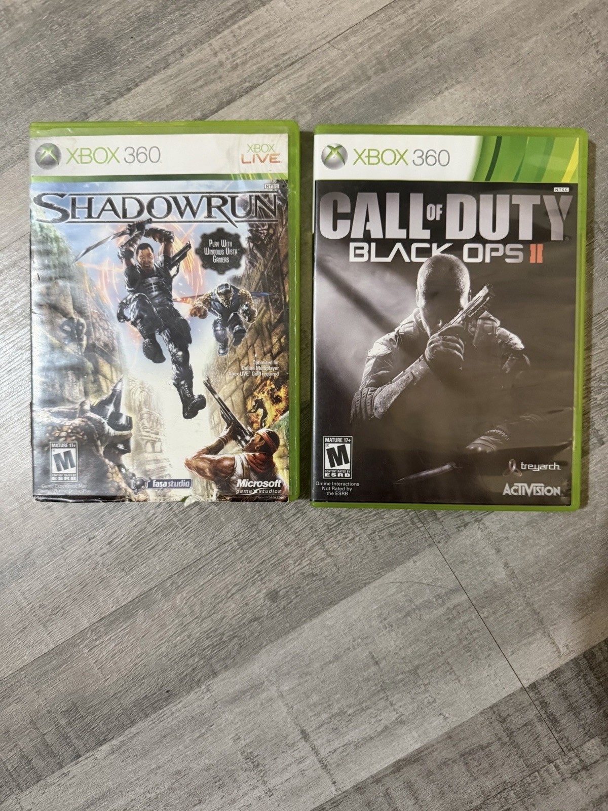 Xbox 360 Game Lot Shadowrun & Call of Duty Black Ops II CIB Tested Bundle