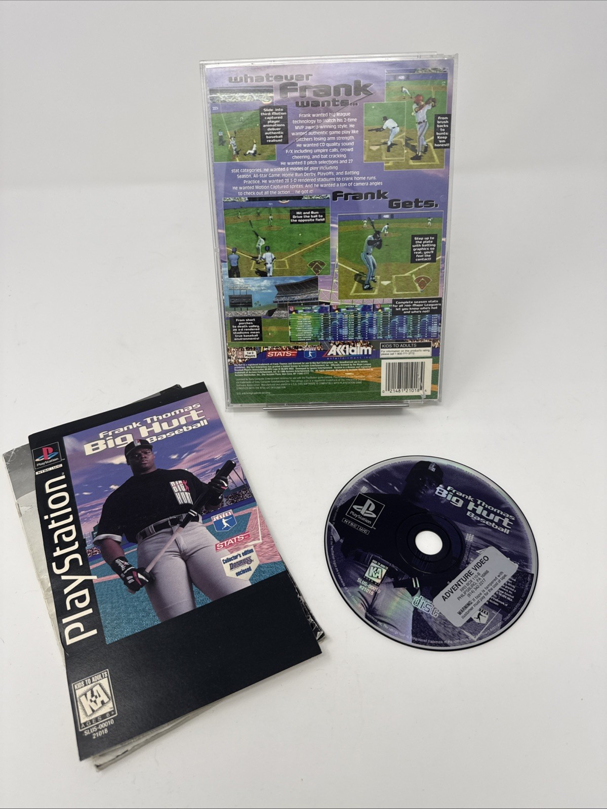 Frank Thomas Big Hurt Baseball (PlayStation 1, 1996) PS1 CIB – Tested!