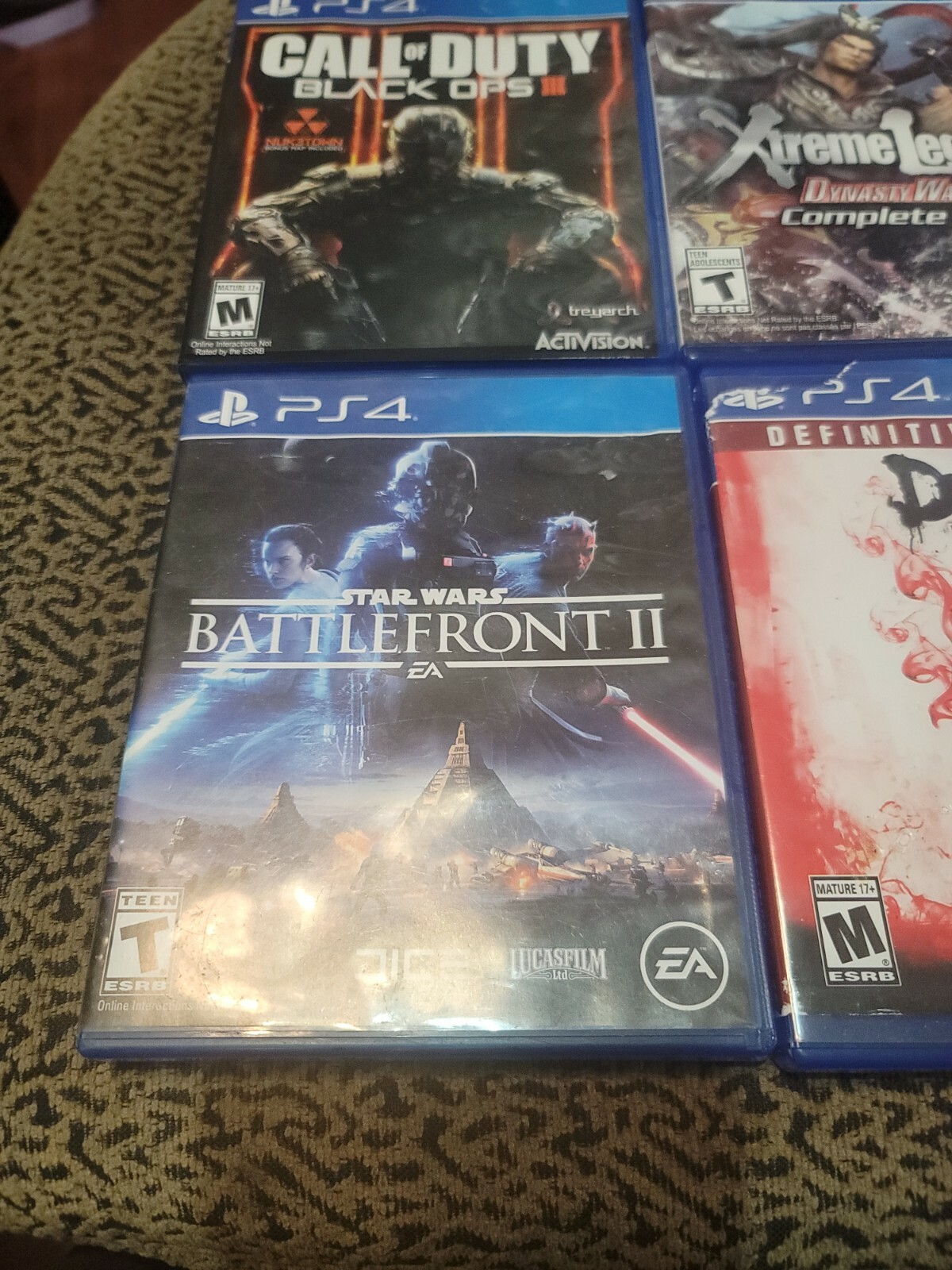 Lot ps4 Black Ops 3 Dynasty Warrior 8 Battlefront 2 Devil may cry