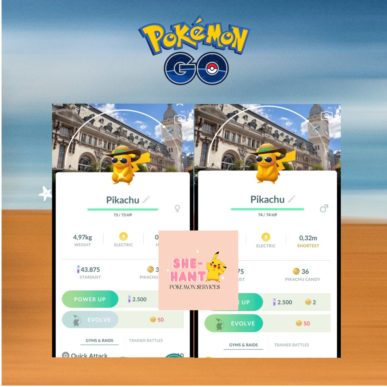 Shiny Pikachu Summer Hat-Road Trip 2025-Paris City Background