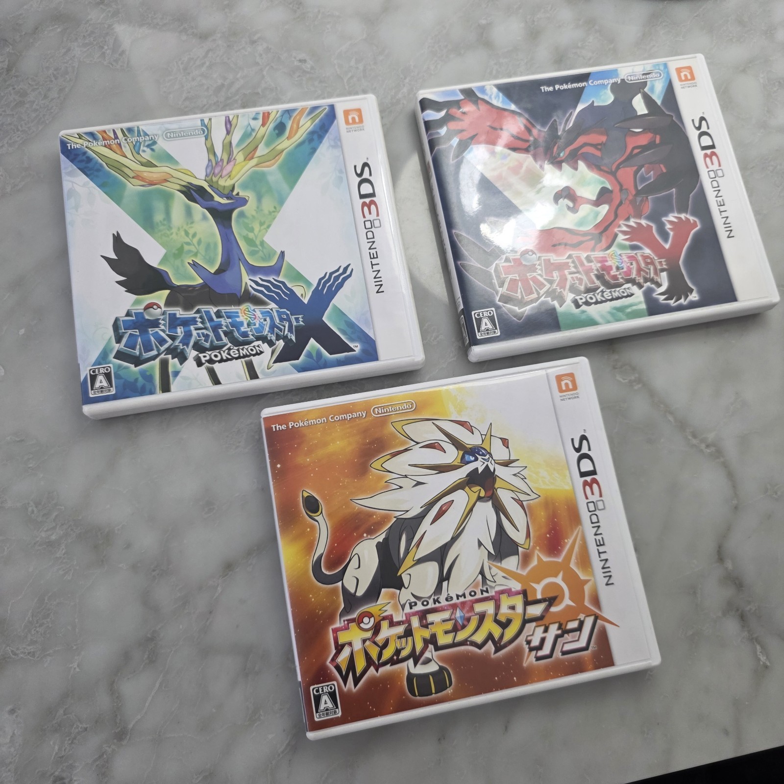 Pokémon X Y Sun Nintendo 3DS Japanese Bundle! Complete Games Like New Condition!