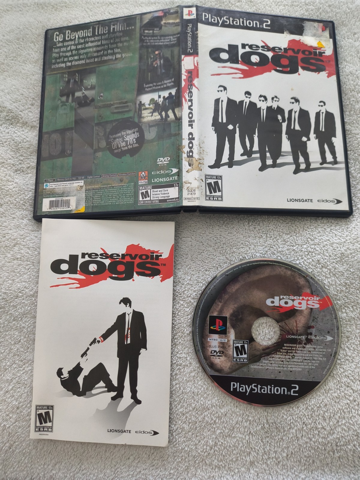 Reservoir Dogs PlayStation 2 PS2 Complete w/ Manual Mint Condition See Pics Rare
