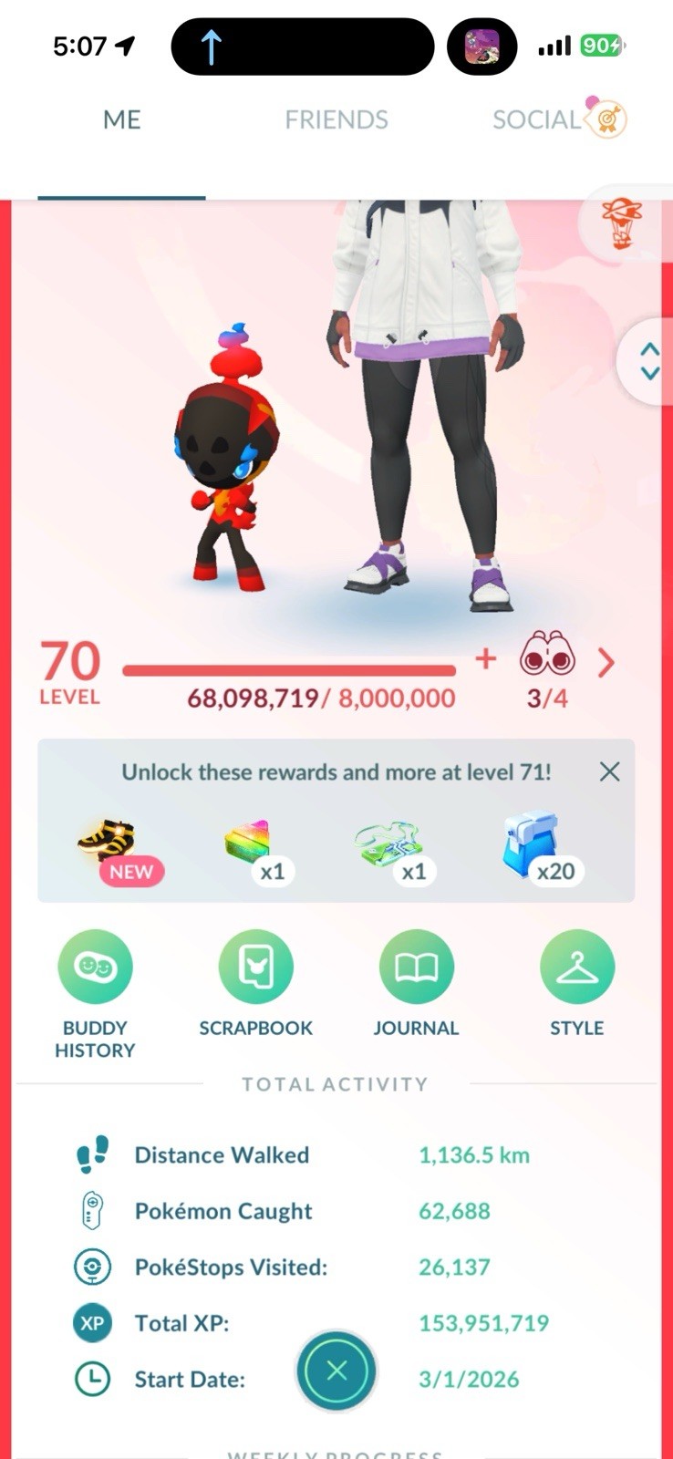Pokémon PTC GO | LVL 70 |113✨|10.3☄️ Charcadet, Bg Ditto X 9