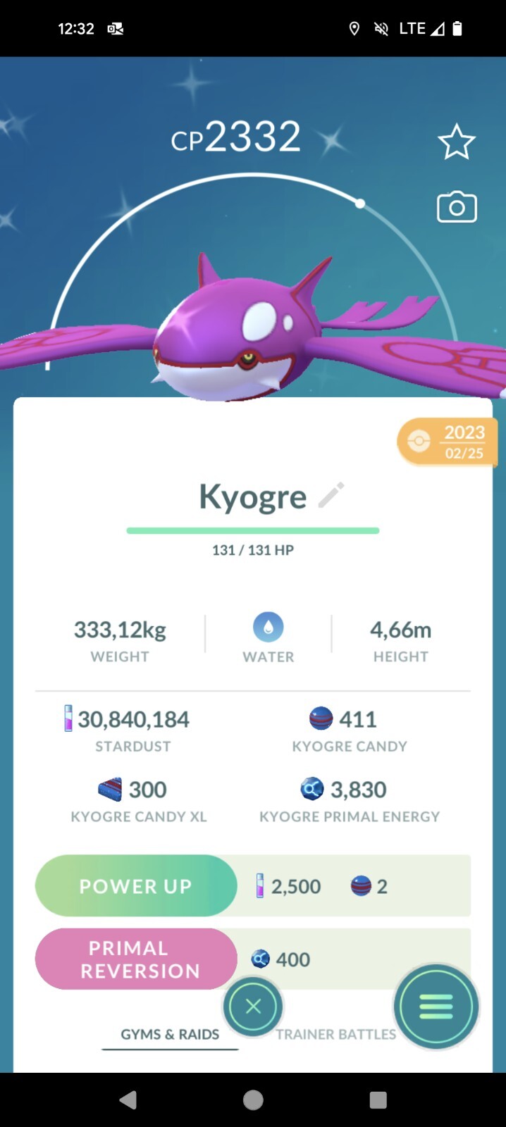 Kyogre Shiny 30 Days Trade Or Registered Trade