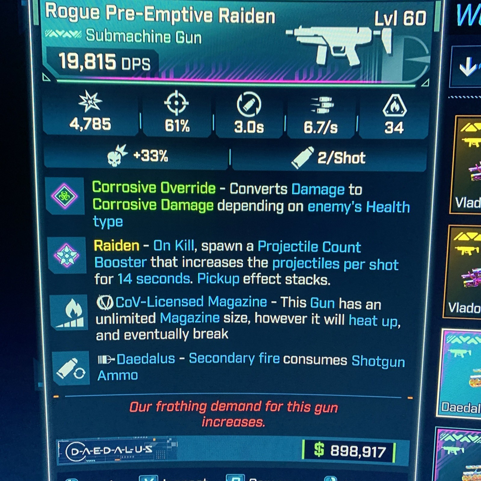 Borderlands 4⭐️LVL 60 NEW PEARL SMG RAIDEN COV ALL ELEMENTS⭐️All PLATFORM