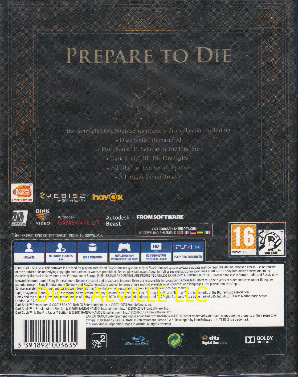 Dark Souls Trilogy PS4 Sony PlayStation 4 Brand New Factory Sealed All DLCs UK