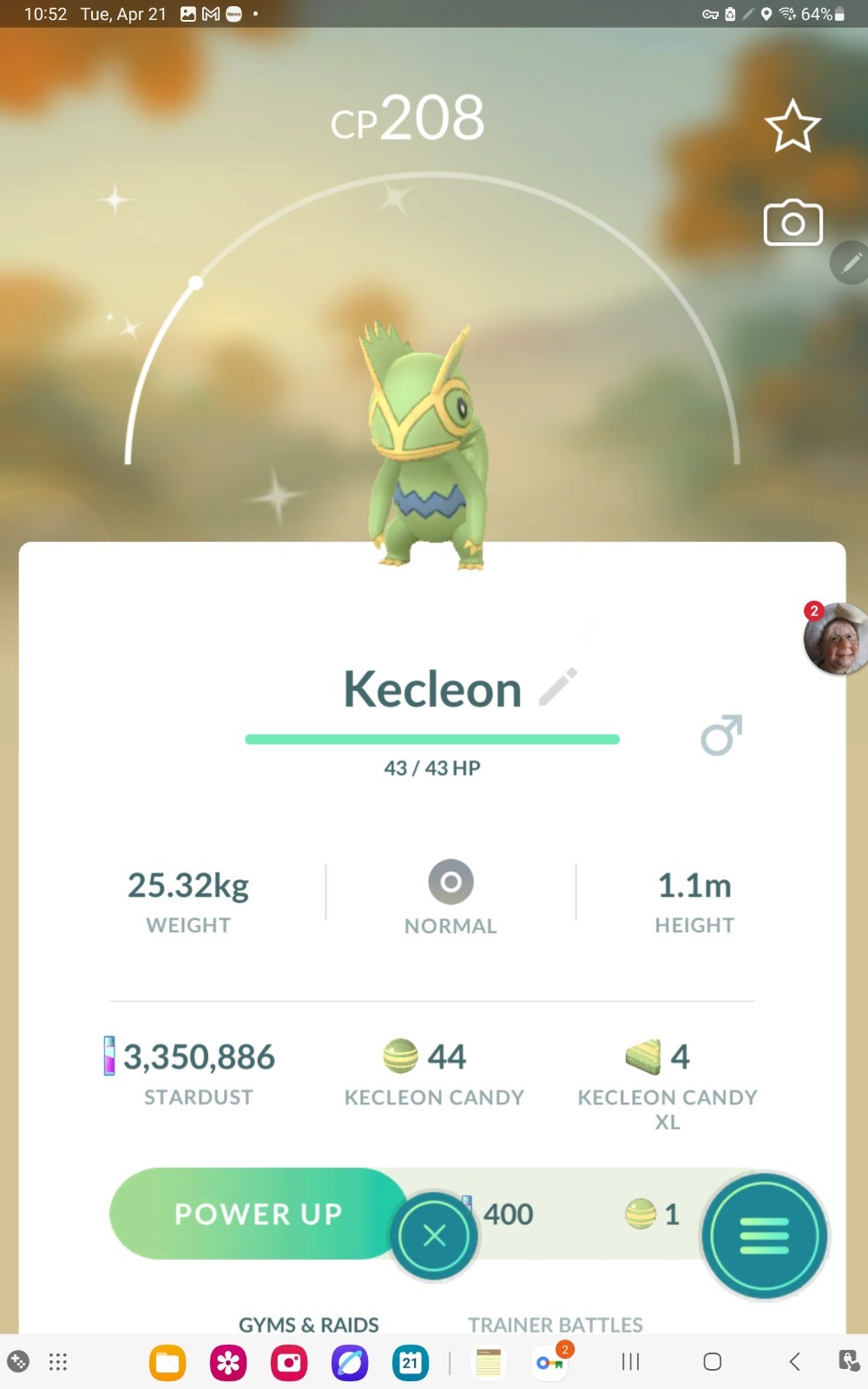 Shiny Kecleon in GO. Custom OT to Home read description