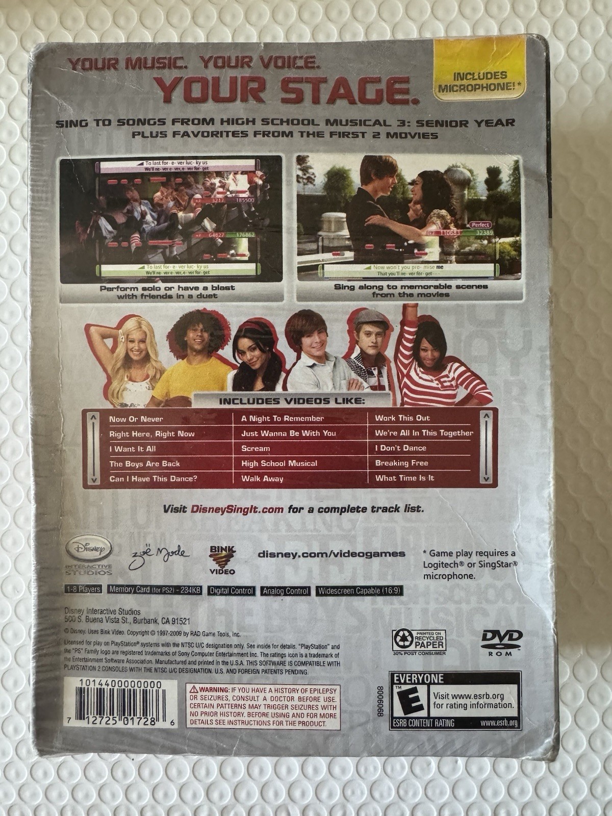 PS2 Disney Sing It High School Musical Senior Year Bundle with Microphone Sealed