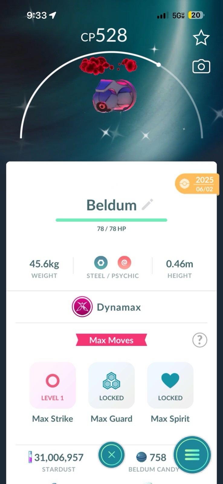 Pokémon GM GO | LVL 70 |178✨|31.0☄️background Kyurem & Dynamax Beldum