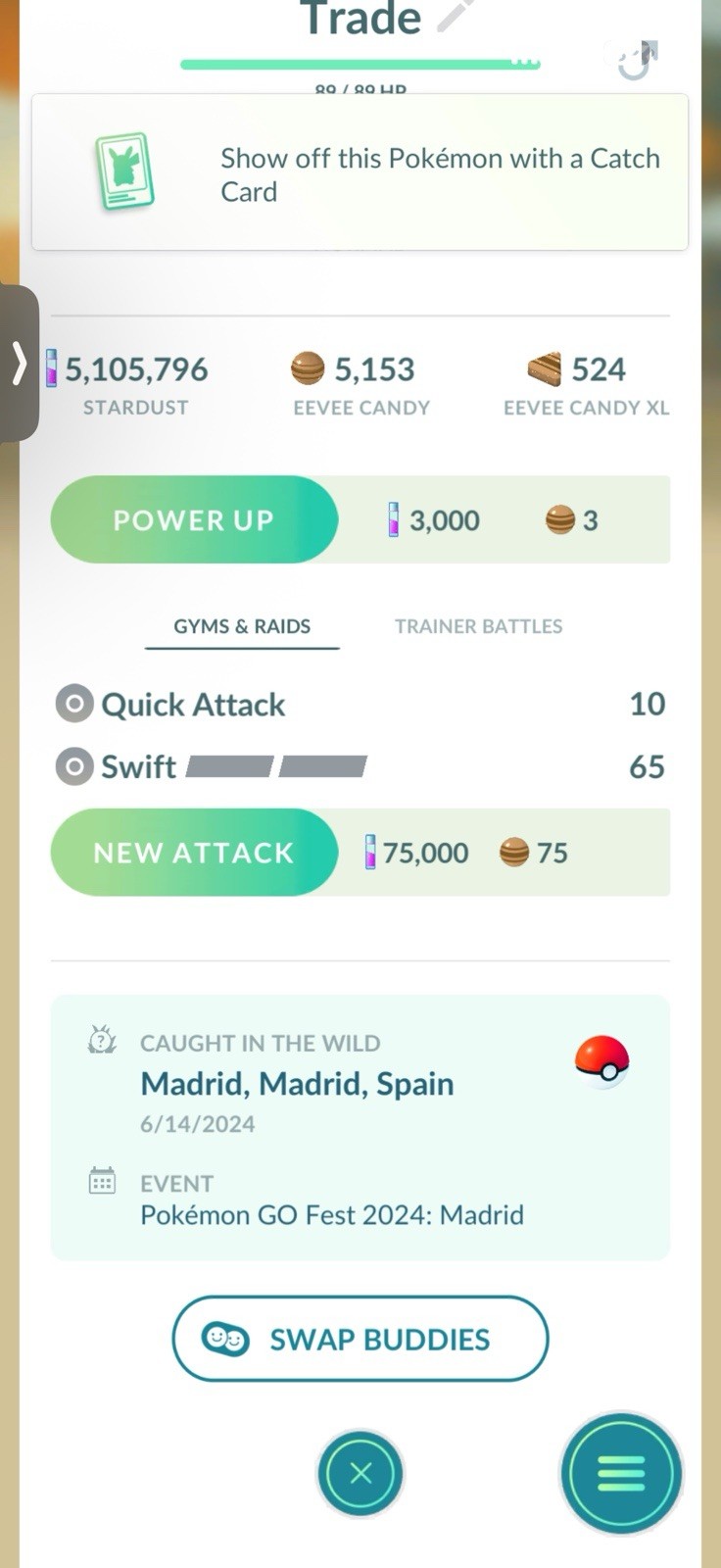 Pokémon GO Eevee Event GO Fest 2024 Madrid Trade Action & Adventure Android iOS