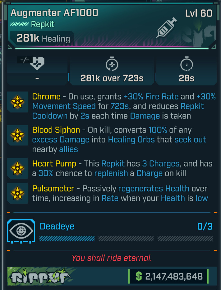 Borderlands 4 • MODDED REPKIT • Pearlescent Augmenter AF1000 • 281K • PS PC XBOX