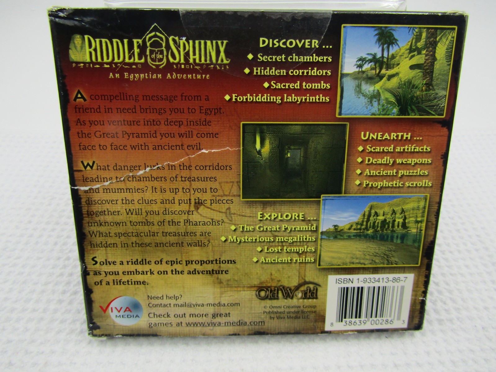 Riddle of the Sphinx An Egyptian Adventure PC CD-ROM Windows Adventure Game