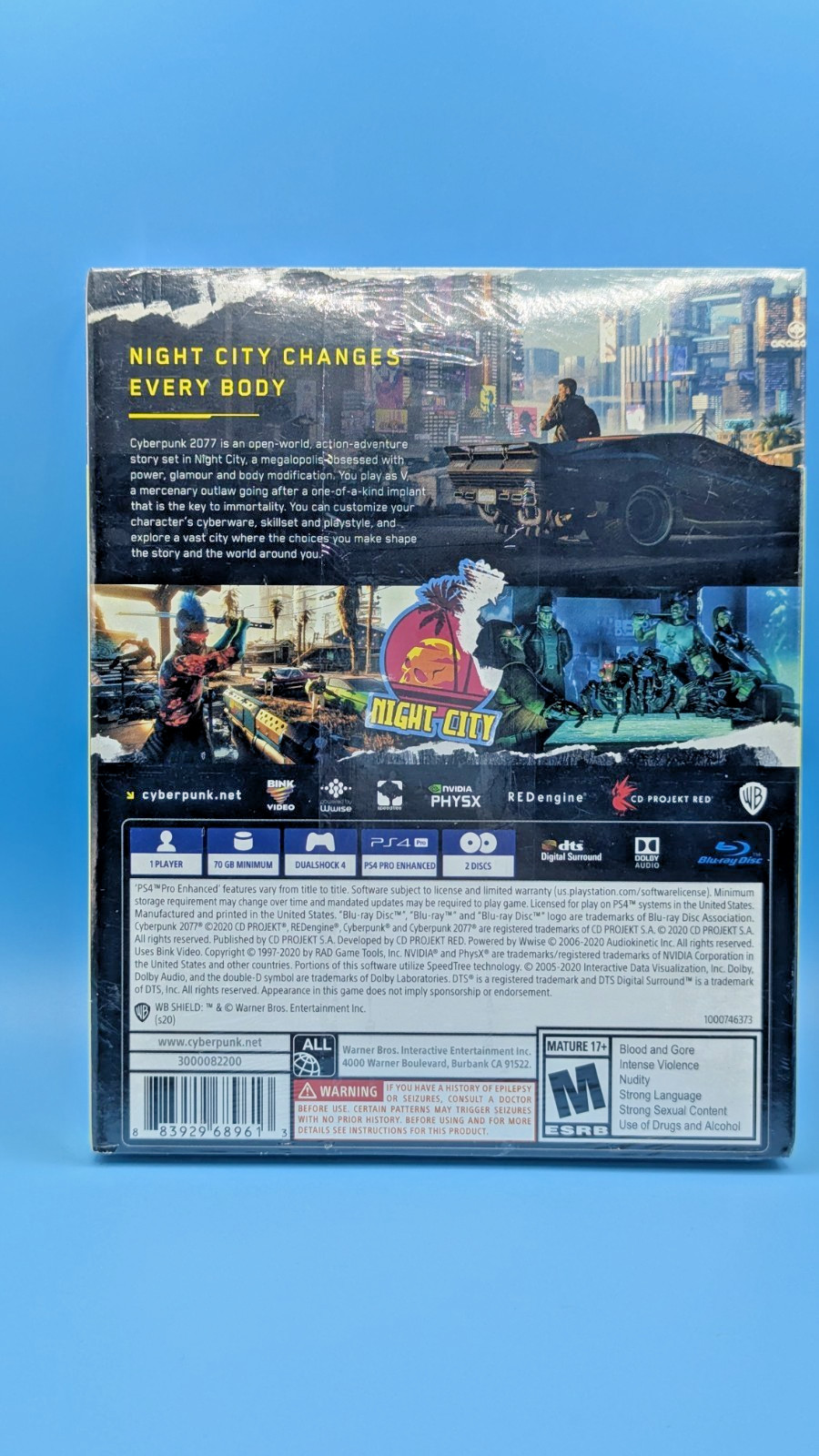 Cyberpunk 2077 PS4 Sealed Game w/ Extras + Steel Book Case #1