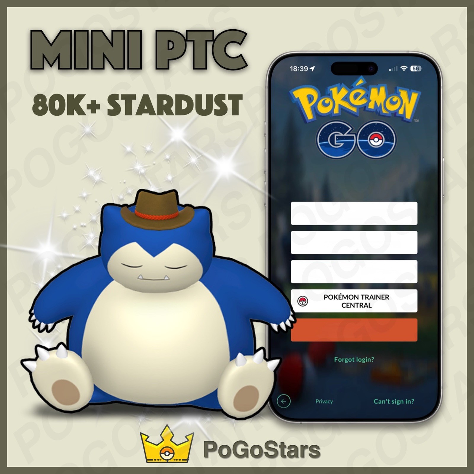 Pokémon PTC Go – Shiny Snorlax Cowboy Hat – 80K Stardust✨Read Description✨
