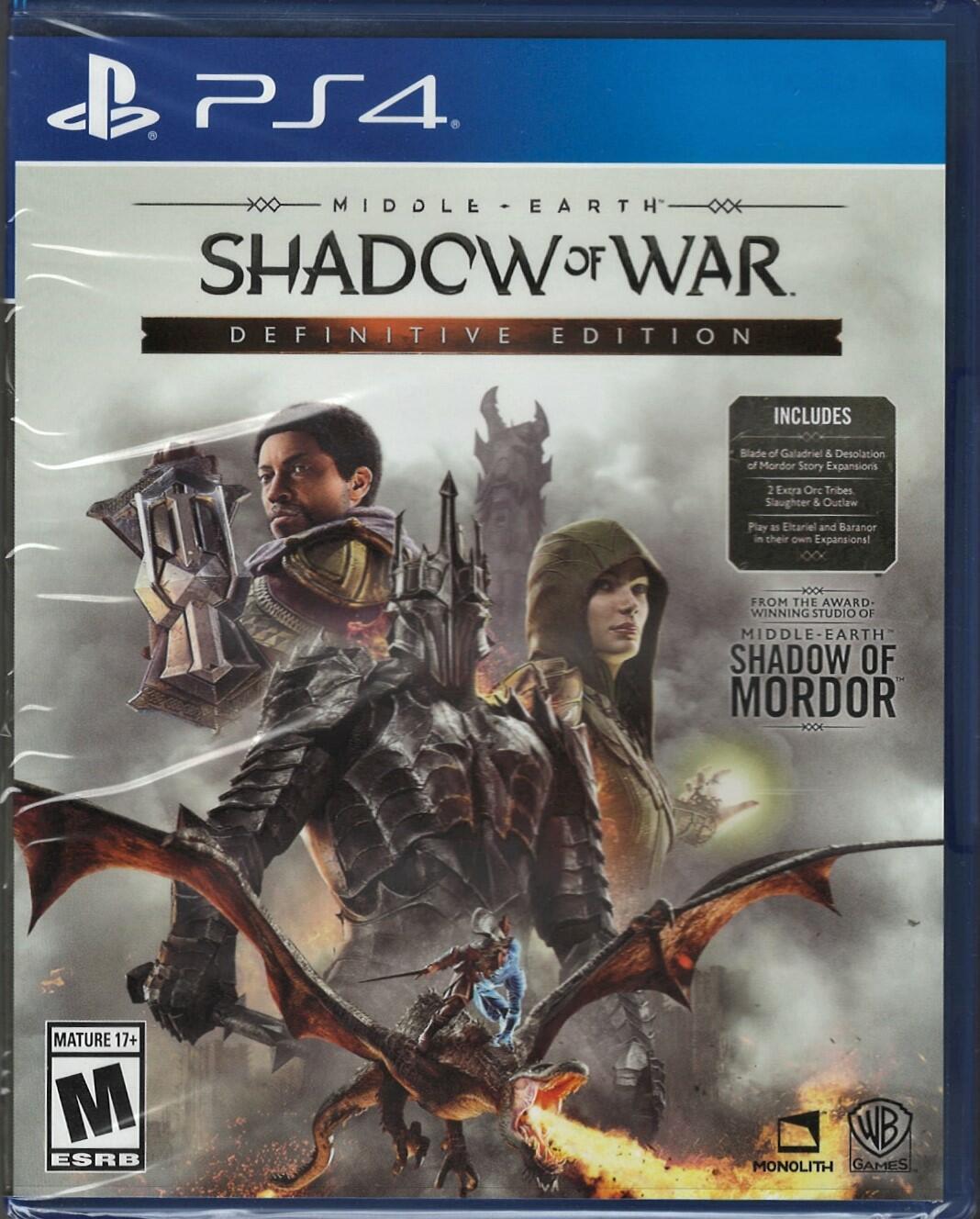 Middle-Earth: Shadow of War Definitive Edition PS4 (Brand New Factory Sealed US