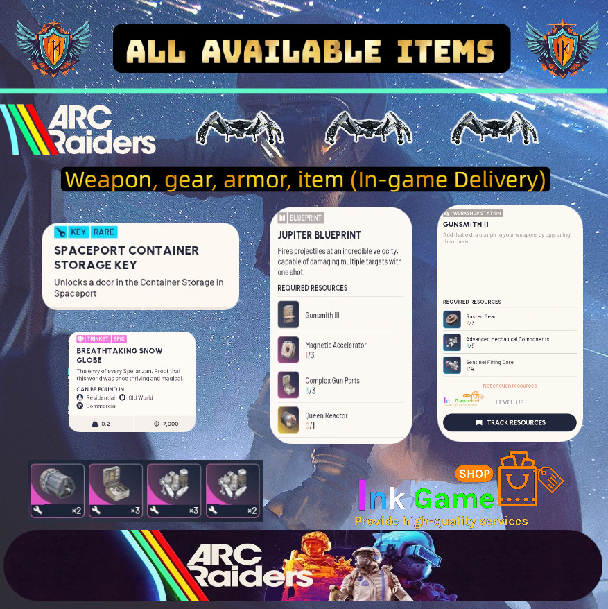 🔥 ARC RAIDERS ✨ All Blueprints (Weapon Gun Attachment Item Mod)