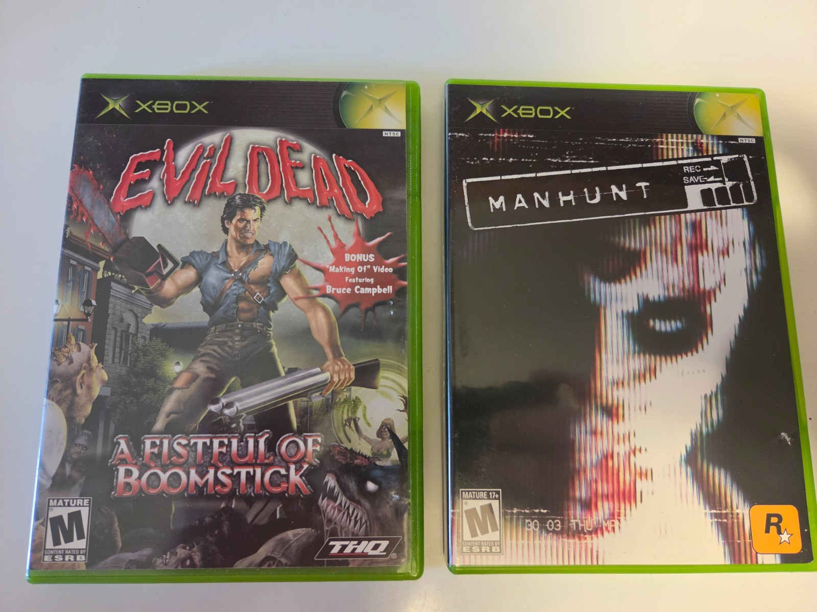 Xbox Premium Horror Duology Manhunt Evil Dead Fistful of Boomstick Bundle Game C