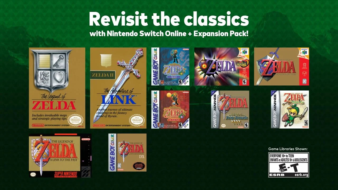Nintendo Switch Lite: Hyrule Edition – Bonus 12 Month Online + Expansion Pack [