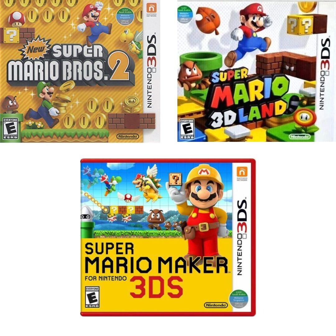 New Super Mario Bros. 2 & 3D Land & Maker 3DS Brand New Game Bundle (Sealed)