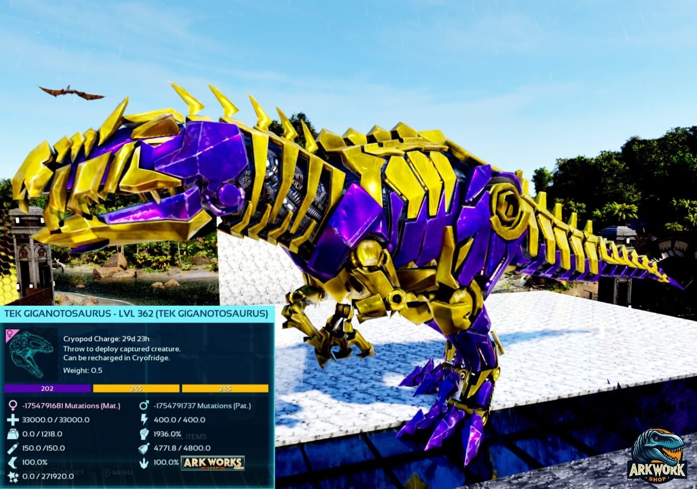 🦖ARK Survival Ascended Tek Giga New Top Stats PVE PS5/XBOX/PC