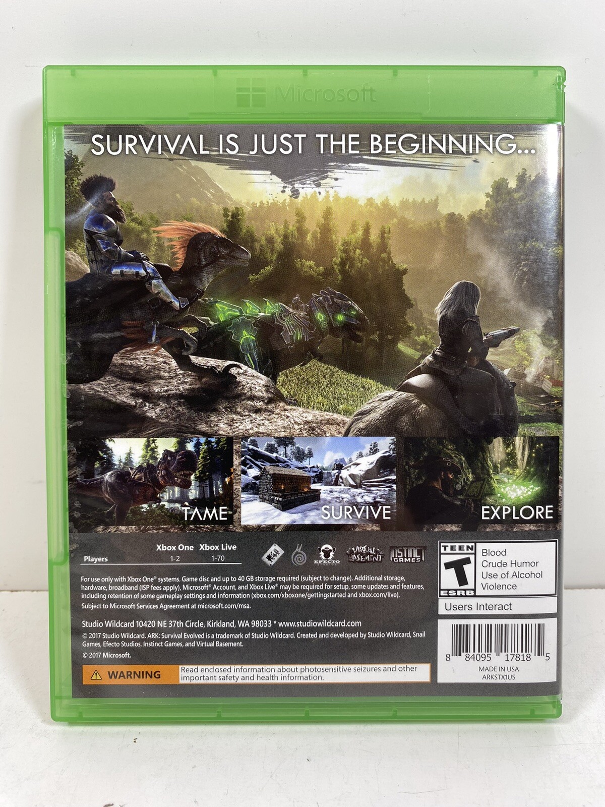 Xbox One : Studio Wildcard ARK: Survival Evolved Xb Video Games
