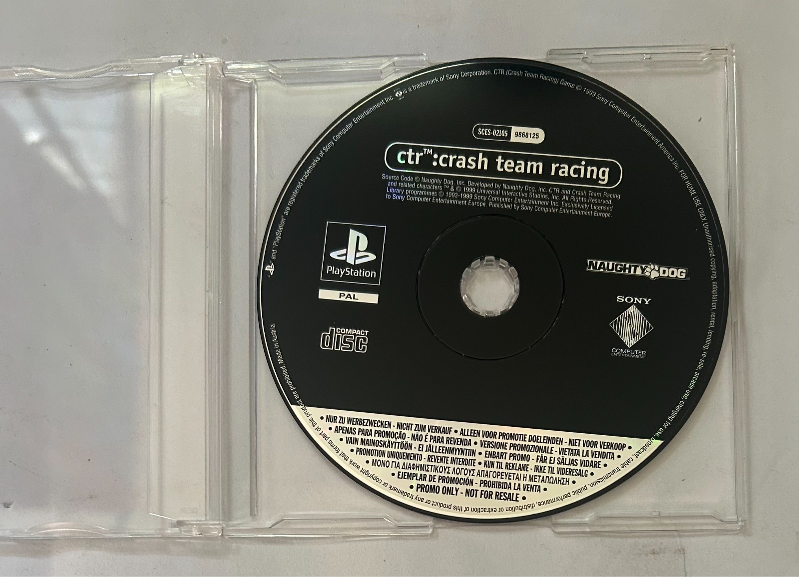 CTR: Crash Team Racing Review Version – Sony PlayStation PSone – NFR Promo 1999
