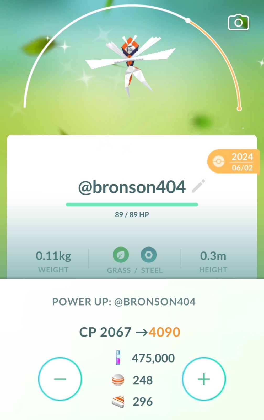 Pokemon Shiny Kartana TR–ADE Lv50 3 move G0 Unregistered