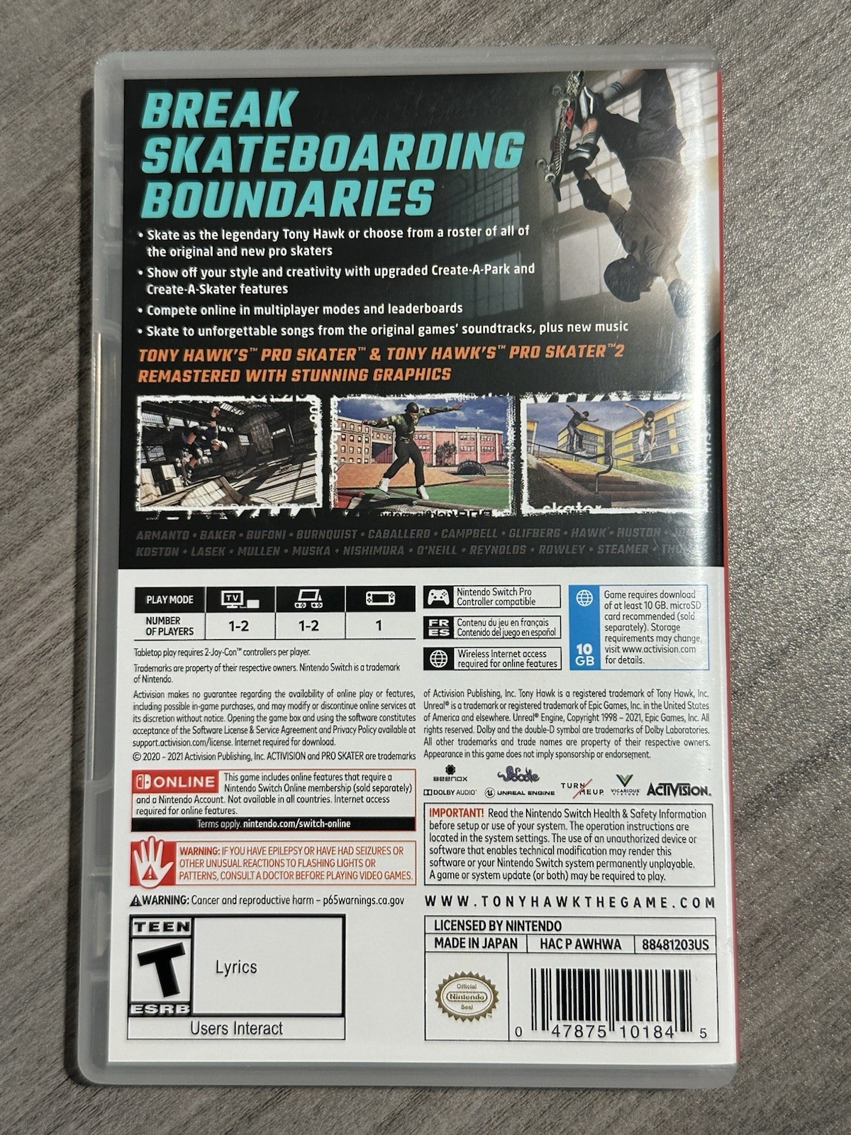 Tony Hawk’s Pro Skater 1+2 – Nintendo Switch