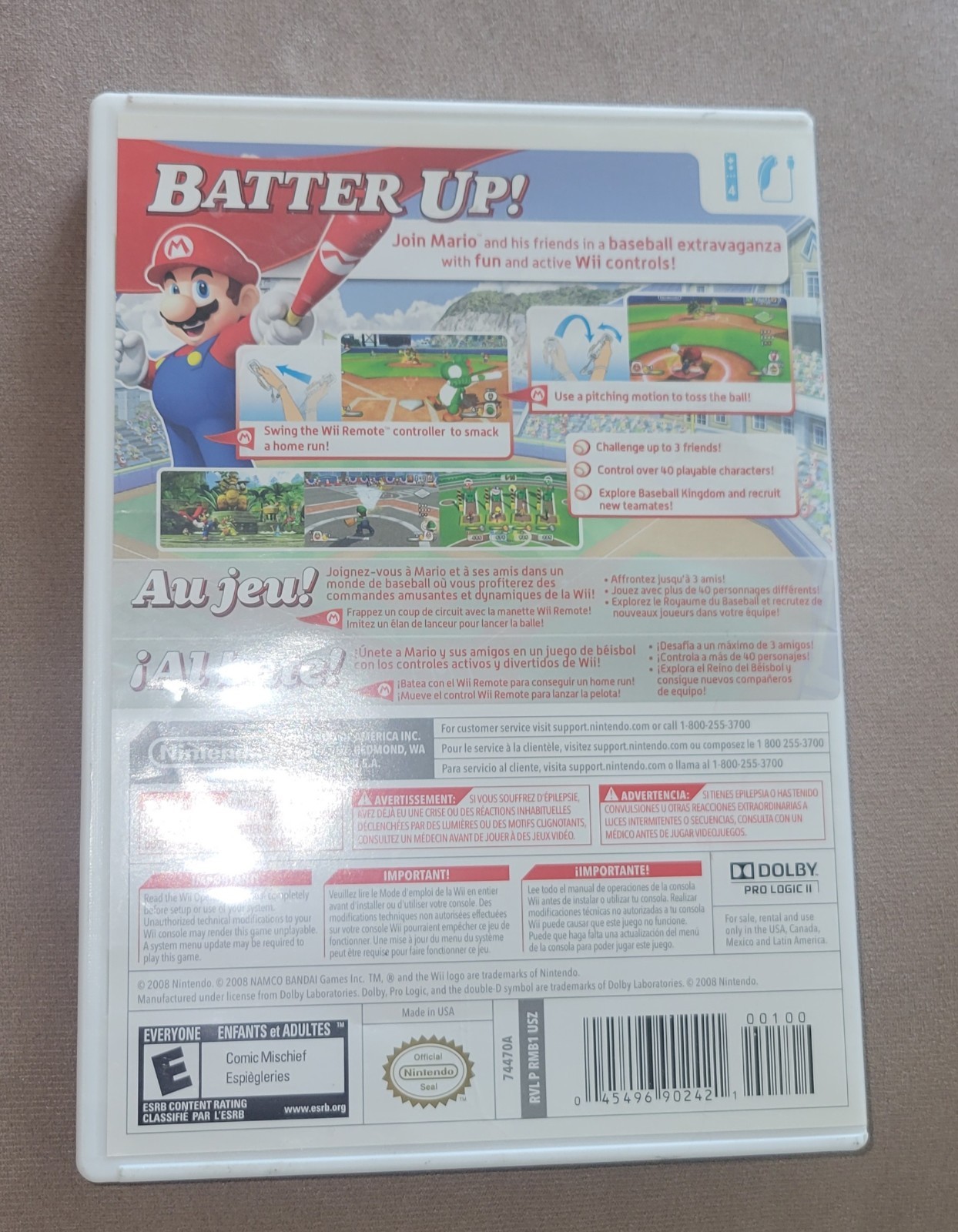 Mario Super Sluggers NINTENDO SELECTS (Wii, 2008) COMPLETE disk/case/manual